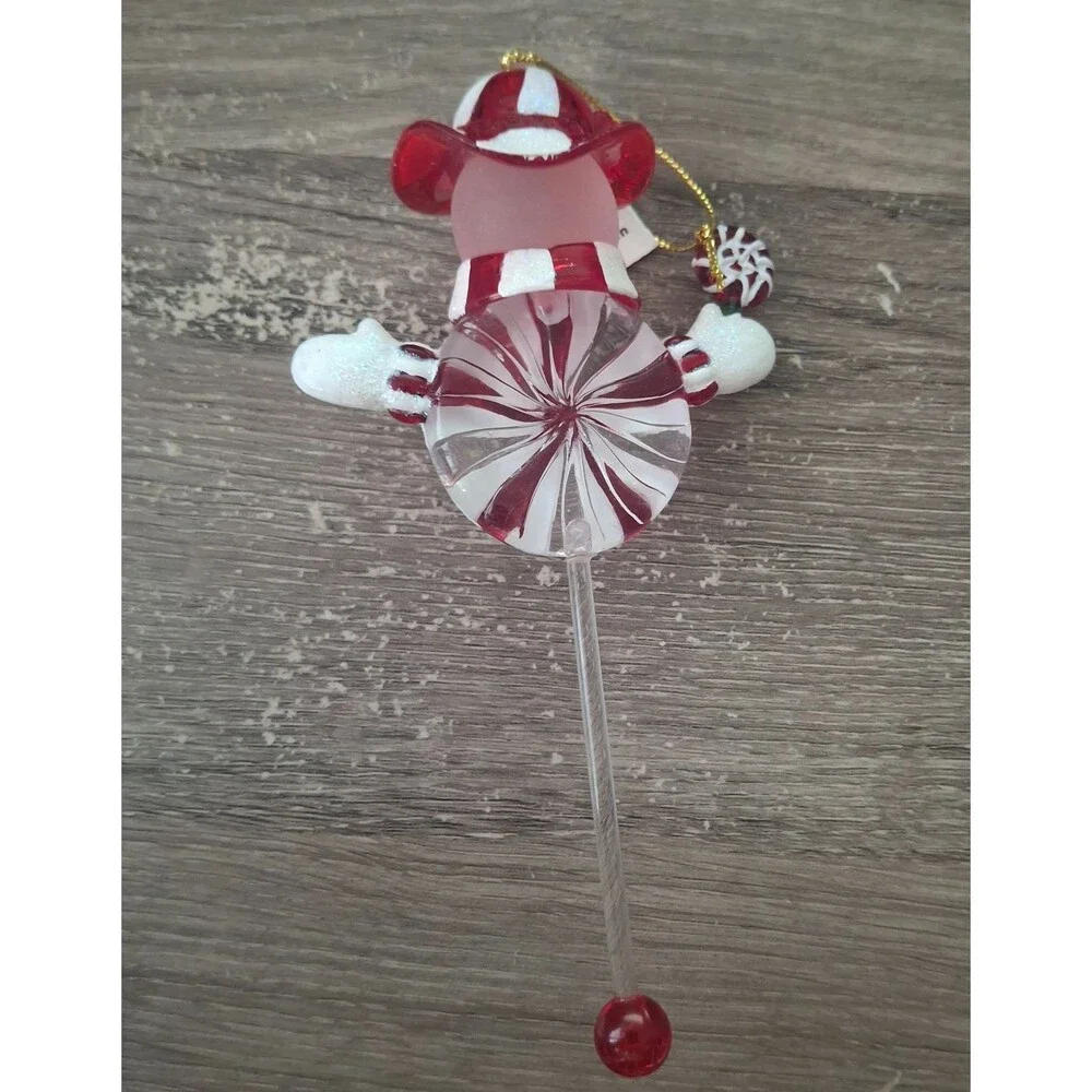 Vintage Roman Inc Snow Buddies Peppermint Lollipop Snowman Ornament NWT 6.25